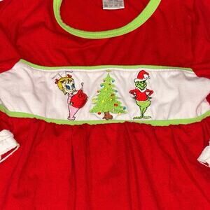Boutique Grinch & Cindy Lou Who Christmas Romper 12–18M | One Piece Snaps | GUC